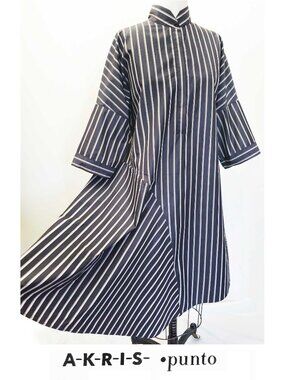 AKRIS PUNTO Womens Striped Asymmetric Insert Shirtdress Dress Charcoal 14